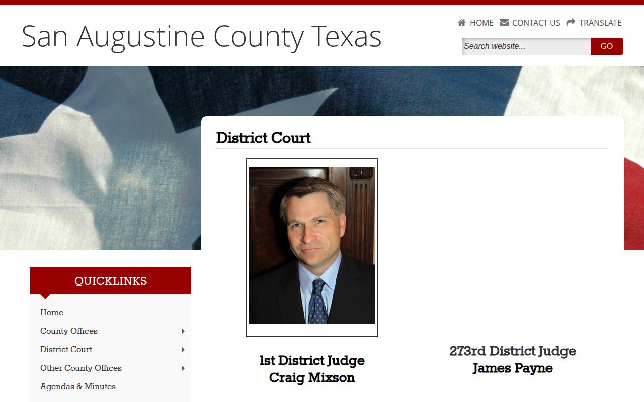 San Augustine County district court information